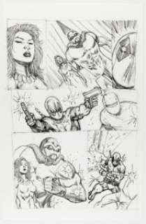 Shelby Robertson [Rob Liefeld lightboxed] Deadpool: Badder Blood #1 Story Pages Original Art and Prints Group of 4 (Marvel, 2023). (Total: 4 Original Art)