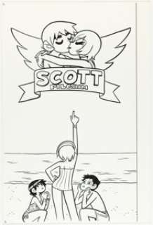 Bryan Lee O‘Malley Scott Pilgrim vs. The World #4 Scott Pilgrim Gets it Together Unpublished Title Page Original Art (Oni Press, 2007).