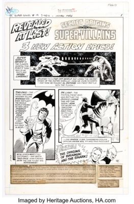 Jim Aparo DC Super Stars #14 Table of Contents Page Original Art (DC, 1977). | Heritage