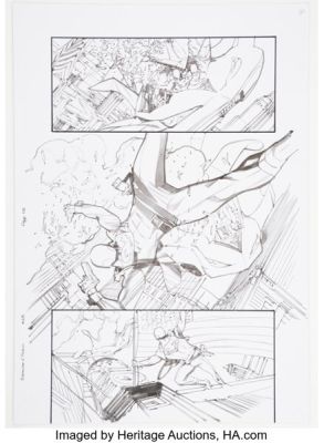 Greg Tocchini Batman and Robin #25 Red Hood Story Page 5 Original Art (DC, 2011).