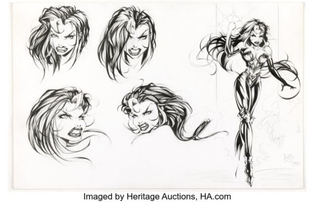 Armando Huerta - Cartoon Study Illustrations Original Art (1993).