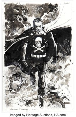 Gabriel Hardman Project Superpowers: Blackcross #6 Black Terror Variant Cover Original Art (2015).
