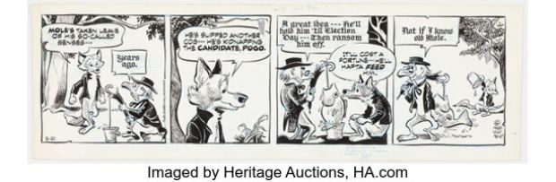 Walt Kelly Pogo Daily Comic Strip Original Art dated 5-21-68 (Hall Syndicate, 1968). | Heritage
