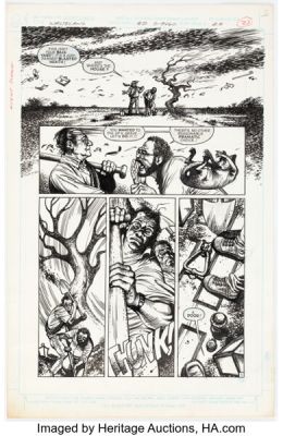 David Lloyd Wasteland #5 "Big Crossover Issue" Story Page 5 Original Art (DC, 1988).