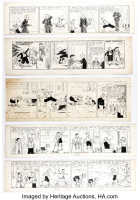 Edwina Dumm Cap Stubbs and Tippie Daily Comic Strips Original Art Group of 5 (George Matthew Adams Service, undated). (Total: 6 Original Art)