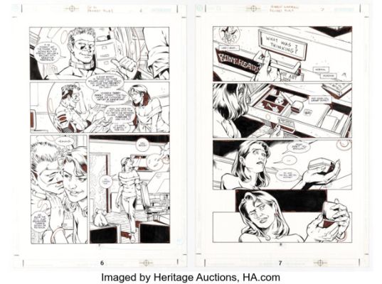 Jamal Igle and Dan Davis Green Lantern Secret Files #3 Story Pages 6-7 Original Art (DC, 2002). (Total: 2 Original Art)