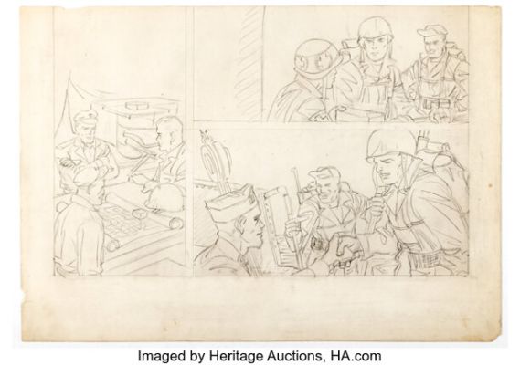 Matt Baker - War Comic Preliminary Original Art (c. 1950s). | Heritage