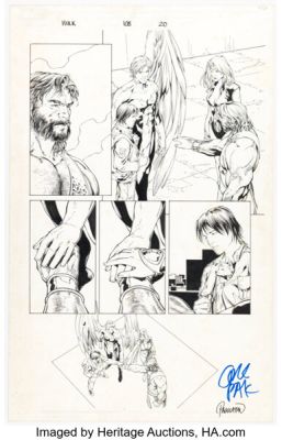 Carlo Pagulayan and Jeffrey Huet Incredible Hulk #108 Angel and Hercules Story Page 20 Original Art (Marvel, 2007).