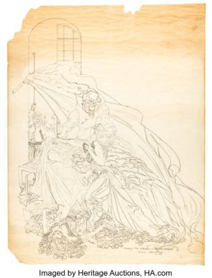 Bernie Wrightson The Edgar Allen Poe Portfolio "Murders in the Rue Morgue" Sketch Preliminary Original Art (Christopher Enterprises, 1976). | Heritage