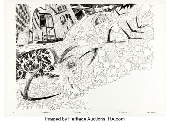 Bilquis Evely The Dreaming #17 Matthew the Raven Double Splash Pages 4-5 Original Art (DC, 2019). (Total: 2 Original Art) | Heritage