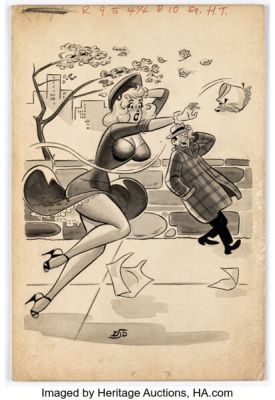 Dan DeCarlo Jest July 1956 Single Panel Gag Cartoon Illustration Original Art (Humorama, 1956). | Heritage