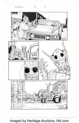 Steve McNiven and Dexter Vines Wolverine #67 "Old Man Logan" Hawkeye and Ultron Story Page 21 Original Art (Marvel, 2008). | Heritage