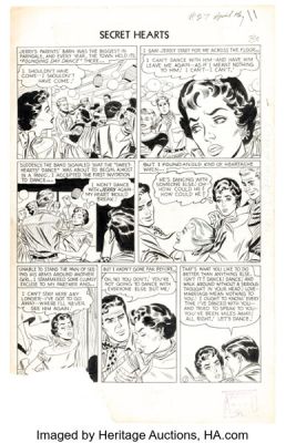 Irv Novick and Joe Giella Secret Hearts #27 Story Page 7 Original Art (DC, 1955).