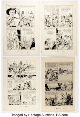 Everett Raymond Kinstler Classics Illustrated Special Issue #153A - Men, Guns, and Cattle Story Pages Original Art Group of 7 (Gilberton, 1959). (Total: 7 Original Art) | Heritage