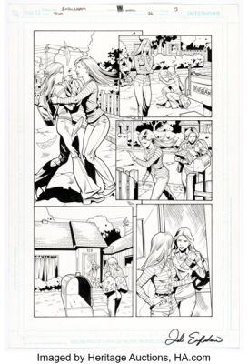 Dale Eaglesham and Nathan Massengill Justice Society of America #26 Stargirl Story Page 3 Original Art (DC, 2009).