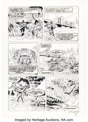 John Williams (as John Marshall) and Stephen Baskerville The Transformers #268 "Flashback!" Story Page 3 Original Art (Marvel UK, 1990).