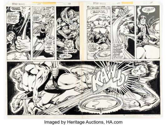 Carmine Infantino and Bob Wiacek Star Wars #20 Double Page Spread 10-11 Original Art (Marvel, 1979). | Heritage