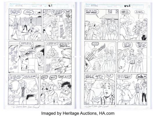 Dan Parent and Ian Akin Barbie #29 "Spooky Spoofers" Story Pages 2 and 5 Original Art (Marvel, 1993). (Total: 2 Original Art) | Heritage