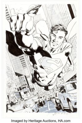 Bryan Hitch Superman #19 Variant Cover Original Art (DC, 2018). | Heritage