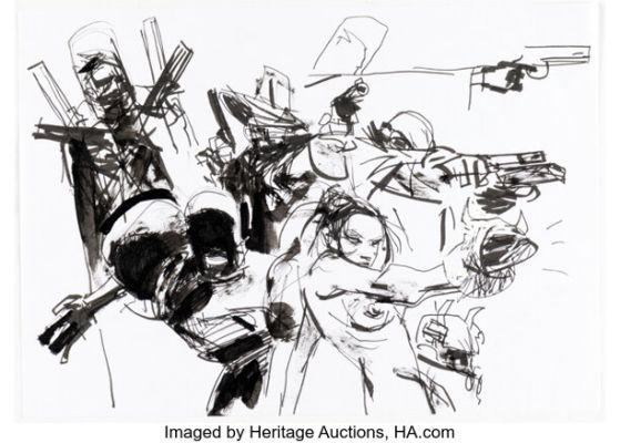 Ashley Wood Popbot #5 Story Page Panel Preliminary Original Art (IDW, 2004). | Heritage