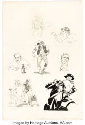 Dennis Laugen and Johnny Craig - Western Sketches Original Art (c. 1950s). | Heritage