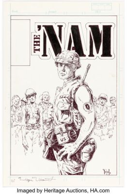 Wayne Vansant The ‘Nam Unused Cover Original Art (Marvel, 1987).