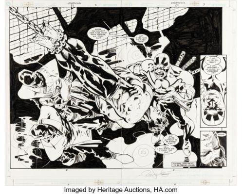 Rick Leonardi, Jesse Delperdang, and Mark Farmer Nightwing #57 Double-Page Spread 2-3 Original Art (DC, 2001). (Total: 2 Original Art)