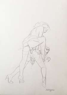 R. Baldazzini - illustrazione originale - Page volante | Catawiki