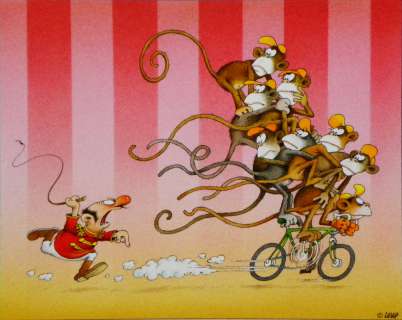 Jean-Jacques Loup - « Le Dompteur et les Singes » – Illustration originale