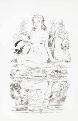 Cheret André Rahan Illustration... | Lot 25 - CHERET André Rahan Illustration représentant une jeune... | Neo Enchères