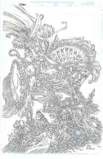 Spawn - Original Drawing - Mike Ratera - Crayon d‘art - (2001) 