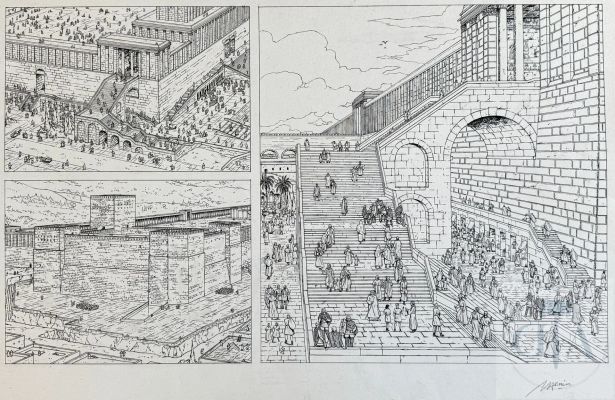 Henin | Lot 333 : Henin / Les voyages d’Alix. Double planche originale pour les pages… | Dagoty