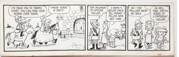 Sir Bagby Rick Hackney and Bill Hackney Original Ink Daily Comic Strip Art Signed BB01 | Charles Scott Gallery