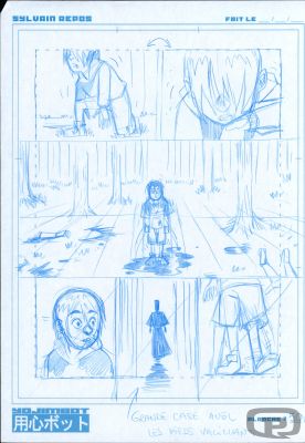 Sylvain Repos | Yojimbot, Volume 1, Storyboard Page 50, Version 01 - Original Artwork by Sylvain Repos | Pulp’s Art