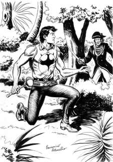 Zagor - B. Delvecchio - illustrazione originale inedita - Loose page | Catawiki