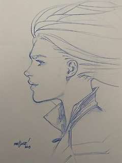 Avengers - Captain Marvel (Carol Danvers) sketch pencil by David Marquez - Loose page - First edition
