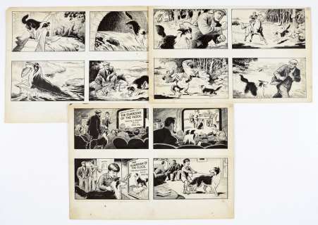 Black Bob: 3 original 4-panel artworks (1950s) by Jack Prout for The… | Comic Book Auctions ltd