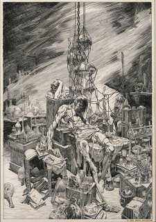  - Bernie Wrightson signed original Frankenstein plate published in The Lost Frankenstein Pages.