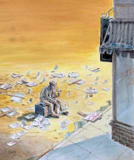 Will Eisner Art: WILL EISNER’S QUARTERLY #4 COVER (1984) | Denis Kitchen Art Agency