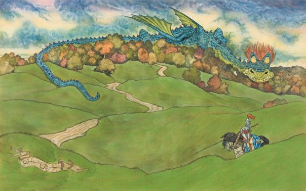 Michael Hague, (b. 1948), The Book of Dragons endpapers, 1995. | Swann Galleries