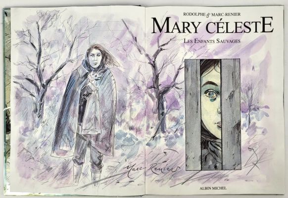 MARC RENIER Mary... - Lot 349 - MARC RENIER Mary Céleste Somptueuse dédicace sur double...
