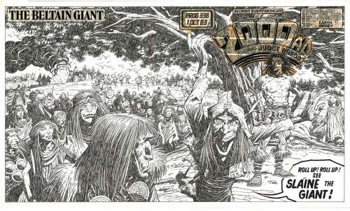 Mike Mick McMahon - slÃƒine - ‘the beltain giant‘ -2000ad prog 336 wraparound cover - mick / mike mcmahon art