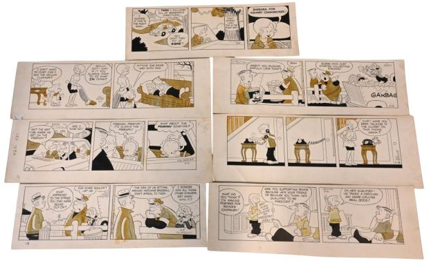 7 Hi and Lois Daily Comic Strip Original Art Group Created by Mort Walker, illustrated by Dik Browne Group of seven… | misc / divers