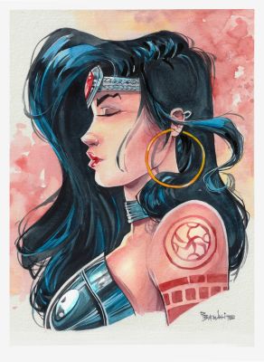 Rb White | Wonder Woman Watercolor Portrait 9x12 in | Raremarq (Buy It Now)