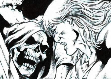 Jose Luis 22x17 Double page Splash - He-Man (Musclor) vs Skeletor - Loose page - First edition - (2017) | Catawiki