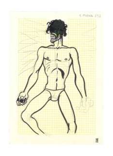 Andrea Pazienza - Autorittratto - illustrazione originale - Loose page | Catawiki