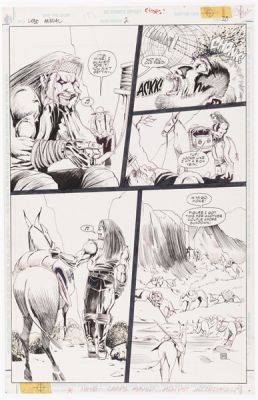 Lot 119 - LOBO ANNUAL #2 JULY 1994 ORIGINAL ART PAGE BY PETER GROSS.