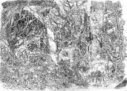 Dibujo original - Original drawing art - Z LAND - novel - Roger Bonet