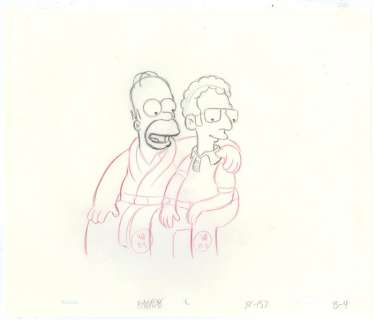 20th Century Fox Television - Original Production drawings - The Simpsons - Homer & Pal - original drawing - (2000) | Catawiki