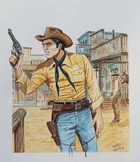 Tex - illustrazione originale "Un nemico invisibile" - Loose page | Catawiki